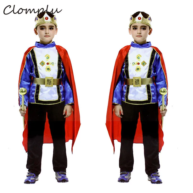 

Clomplu Prince Aladdin Halloween Costume For Kids Children Cosplay Anime Kids Costume One Sets Fantasia Costumes Red Blue Gold