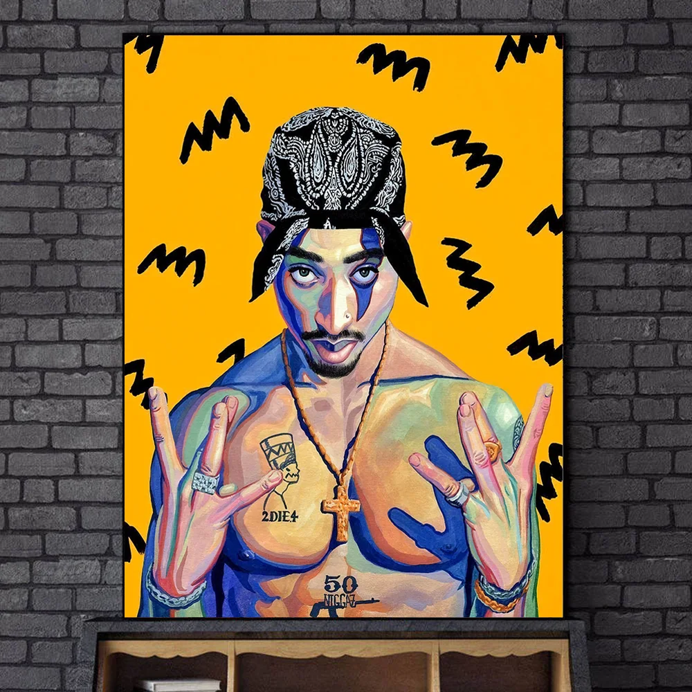Портрет из 2PAC холст настенные картины Tupac современные фотообои художественные