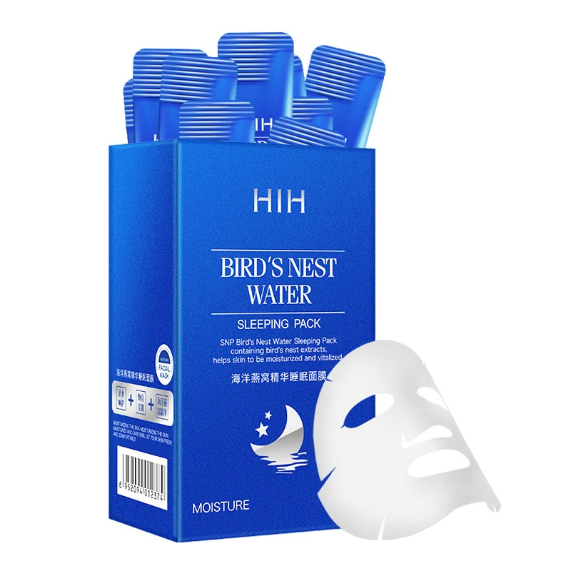 

20Pcs/Box Bird's Nest Masks Night Facial Packs Skin Clean Dark Circle Moisturize Anti-Aging Skin Care Skin Reborn Cooling Masks