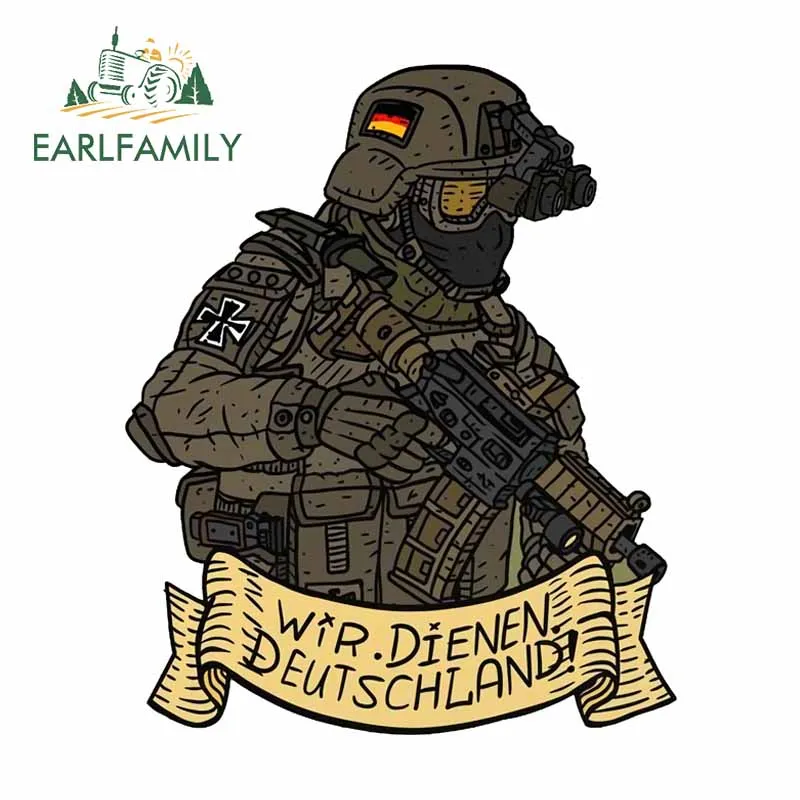 

EARLFAMILY 13cm x 10.7cm German Bundeswehr Soldier Car Sticker Vinyl Window Trunk Stickers Armed Forces of Germany Decal