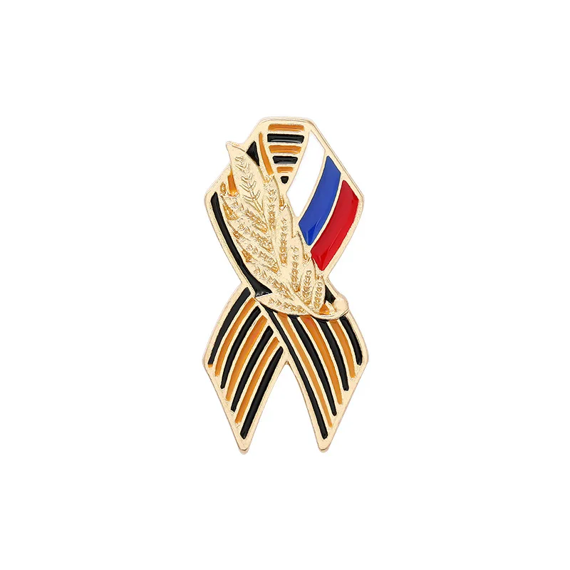 

Sign Badge With Russian Flag Enamel Pin Wheat Ear Brooch Backpack Badge Personalized Denim Brooch Maple Memorial Gift Brooch