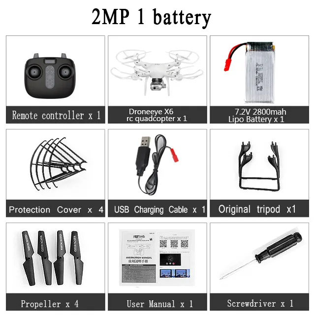 white 2MP 1Battery Радиоуправляемый Дрон Квадрокоптер с 1080P Wifi FPV Вертолет камеры 20-25 мин Время полета Профессиональный Дрон 720p Квадрокоптер Дрон - Цвет: white 2MP 1Battery