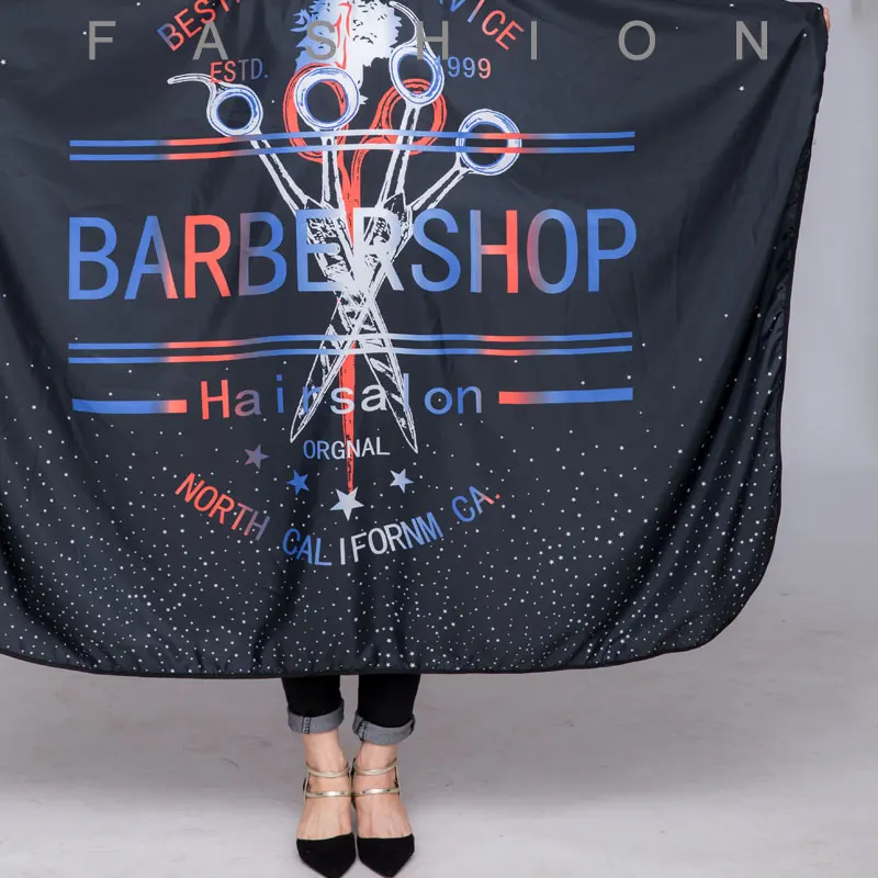 Покрывало для парикмахера салона барбера на одну персону 140*160 см, водонепроницаемая ткань, накидка-халат для стрижки волос.