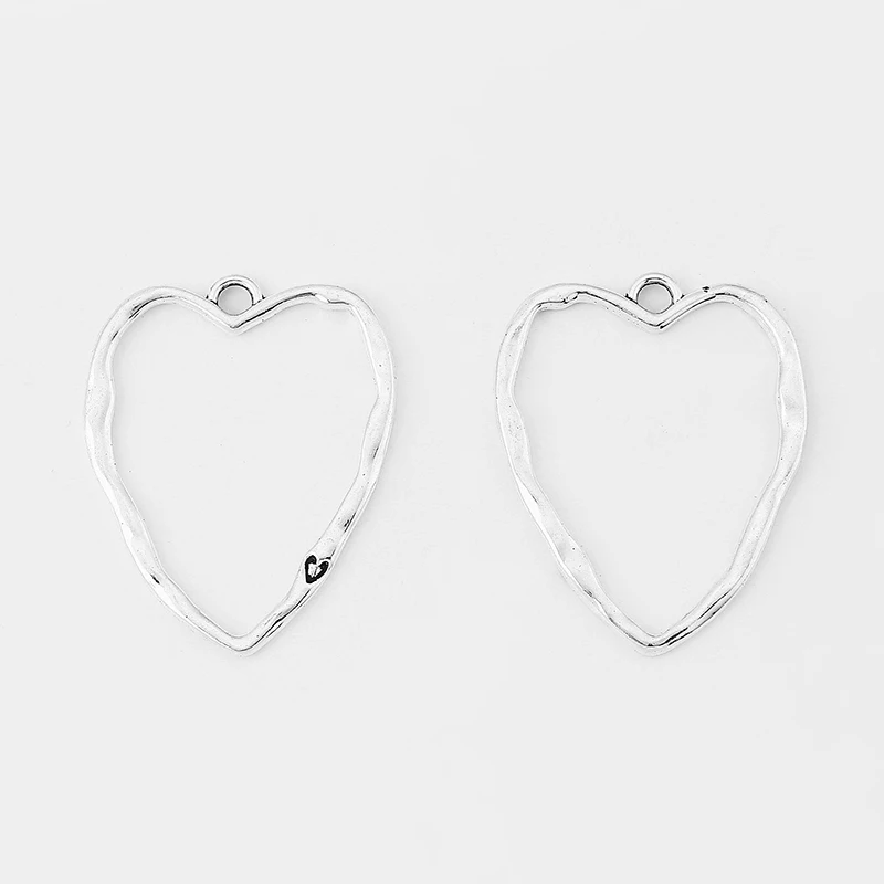 6 шт. открытый кулон в форме сердца Шарм античном стиле для ожерелья ювелирные