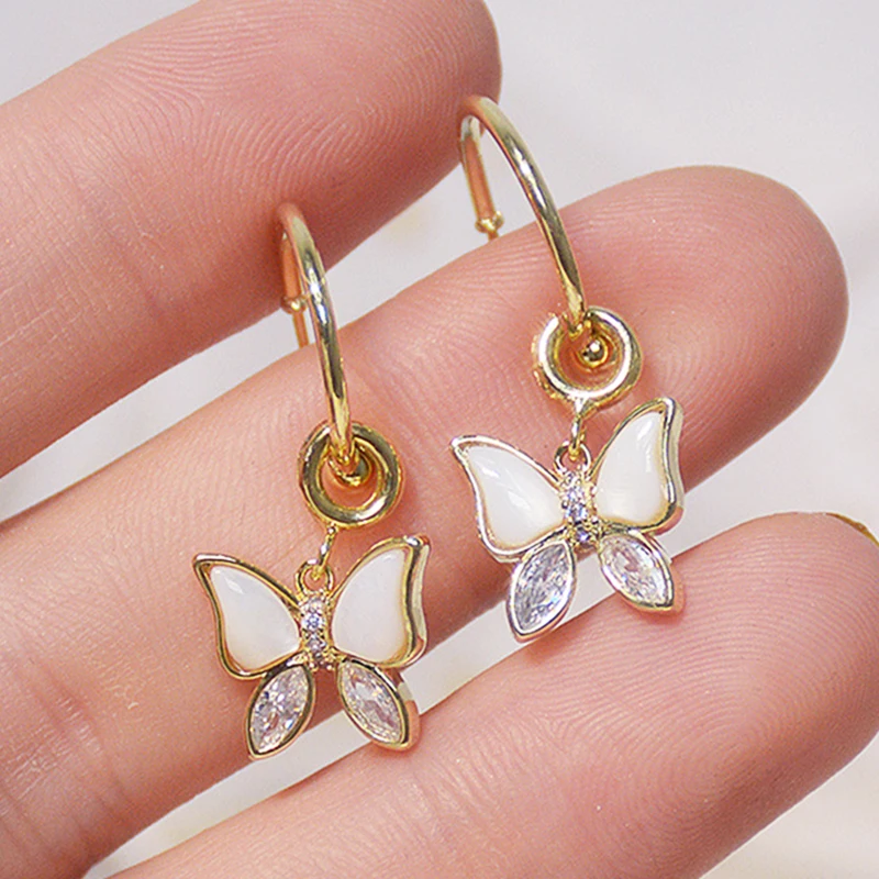 

Trendy Exquisite Crystal Butterfly Dangle Earrings for Women Designer Creativity Luxury Jewelry High Quality AAA Zircon Party