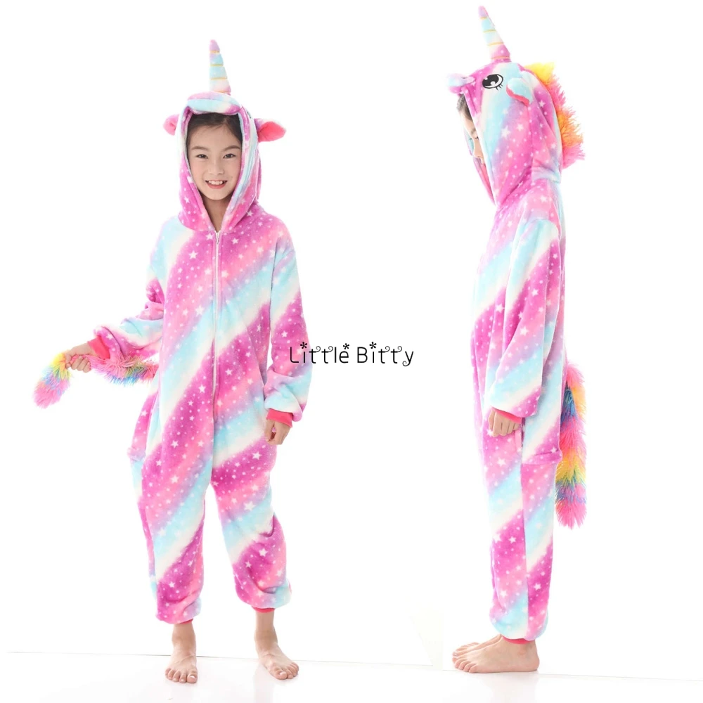 Новая детская пижама с радужным мультяшным единорогом для девочек панда Зебра