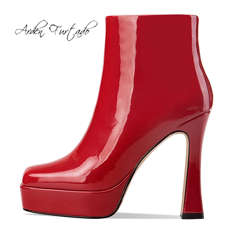 

Модные Офисные дамские ботильоны из натуральной кожи на квадратном каблуке с молнией, на осень-зиму, 2021