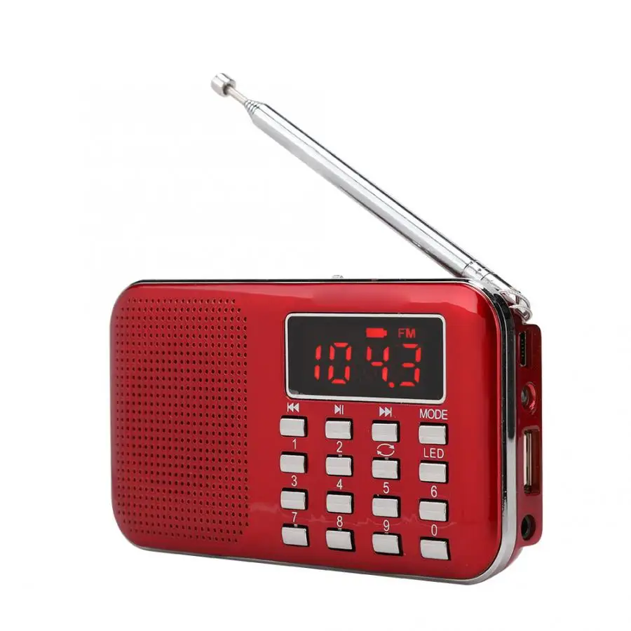 Портативный цифровой FM/AM радио mp3 плеер мультимедийный динамик с фонариком