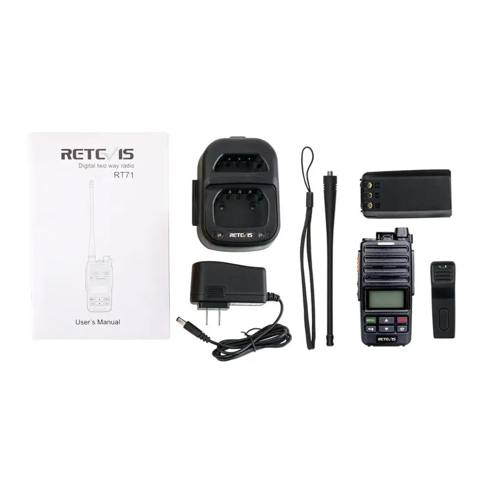 DMR цифровая/аналоговая портативная рация 5 Вт Retevis RT71 UHF 400-470MHz 1024 CH Цифровая