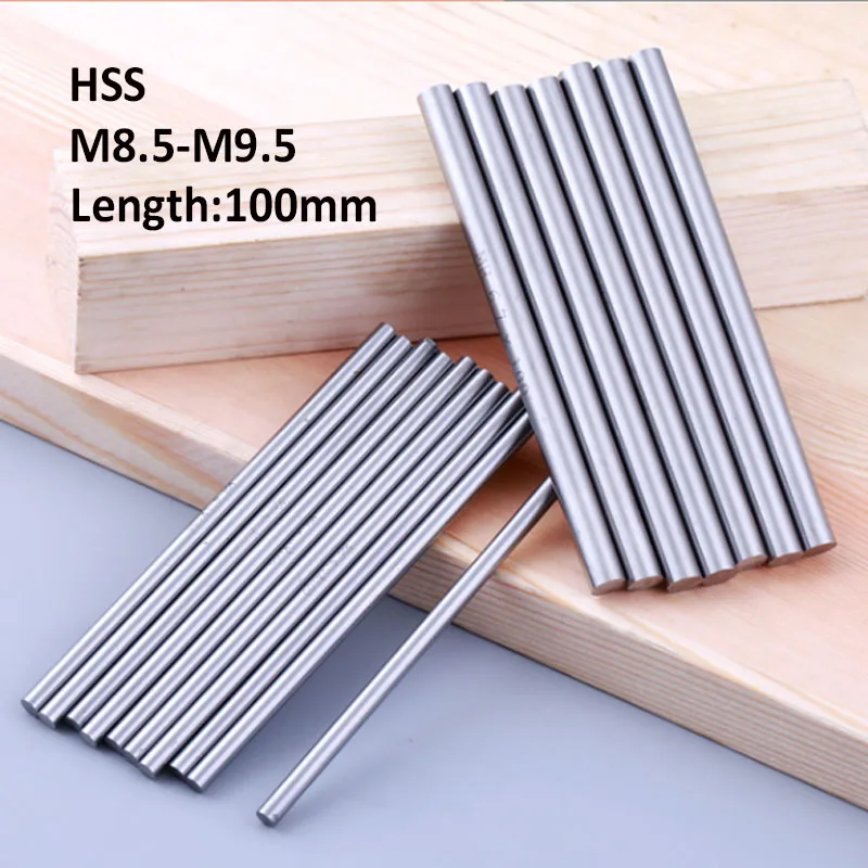 

1Pcs M8.5~M9.5 HSS Round turning Tool Precision round stick Punching needle High Speed Steel Drill Bit Boring Round Shank L100mm