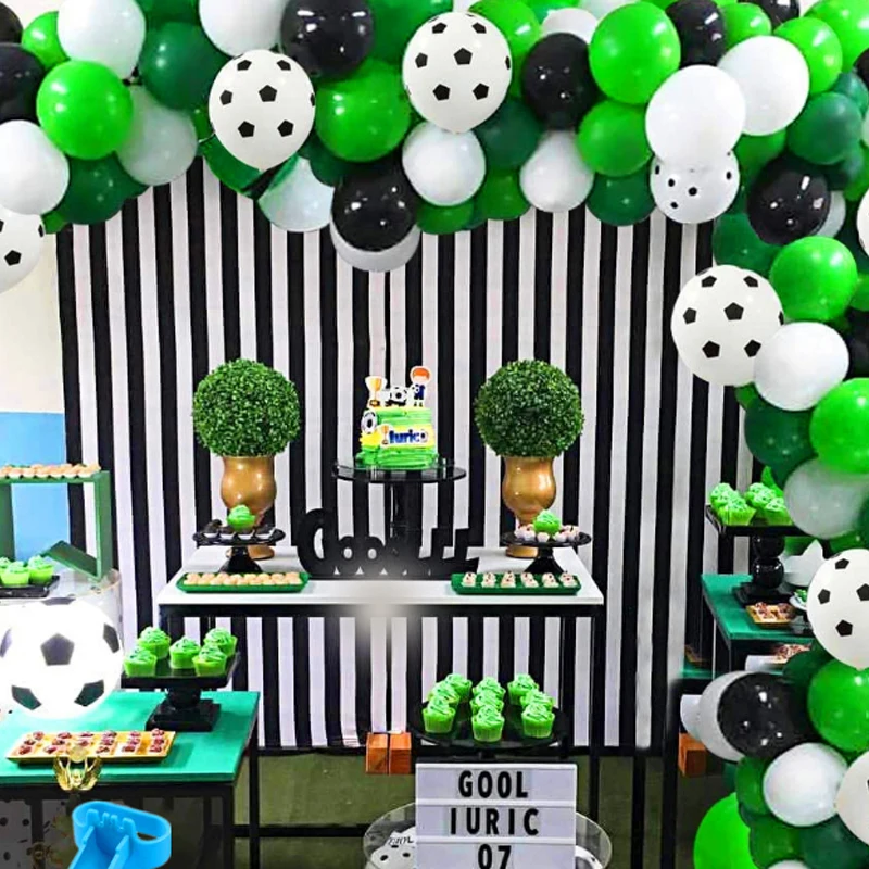 50 шт./лот воздушные шары с футбольным принтом высококачественные круглые белые