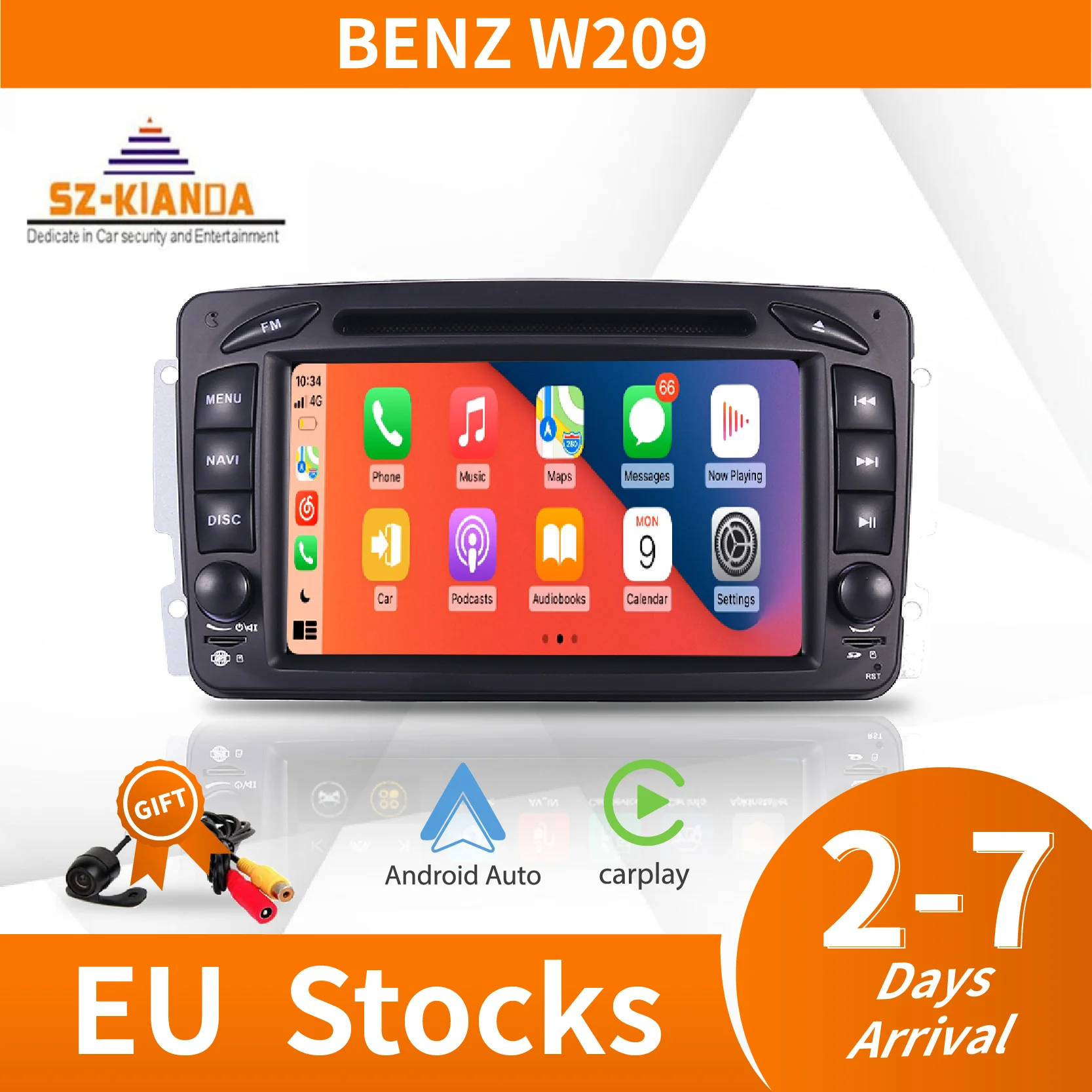 In Stock 7"Android 11 Car DVD Player For Mercedes Benz CLK W209 W203 W463 Wifi 3G GPS Bluetooth Radio Stereo audio media