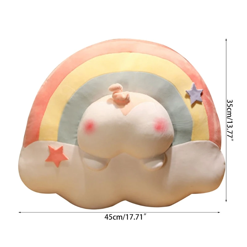 

H55B Creative Rainbow Soft Dog Butt Pillow Funny Seat Cushion Comfort Support Office Home Decor