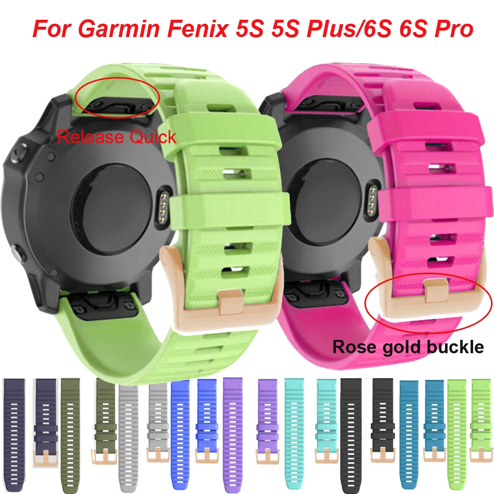 

20 мм ремешок для наручных часов для Garmin Fenix 6S Pro 5S Plus GPS часы Quick Release для Fenix6S 5S силиконовый ремешок Easyfit