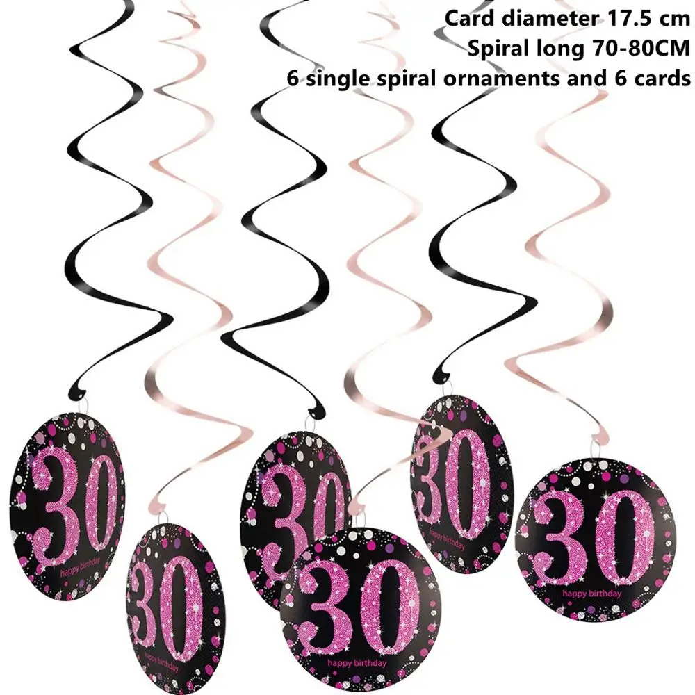 Pink Swirling Taoup черная Золотая бумага 30 одноразовая посуда на день рождения 30-й декор с днем рождения Декорации для взрослых одноразовая посуда для вечеринок - Цвет: Pink Swirling