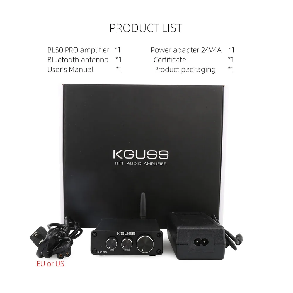 KGUSS BL50PRO Bluetooth 5 0 цифровой усилитель мощности HIFI fever 50 Вт * 2 мини | Электроника