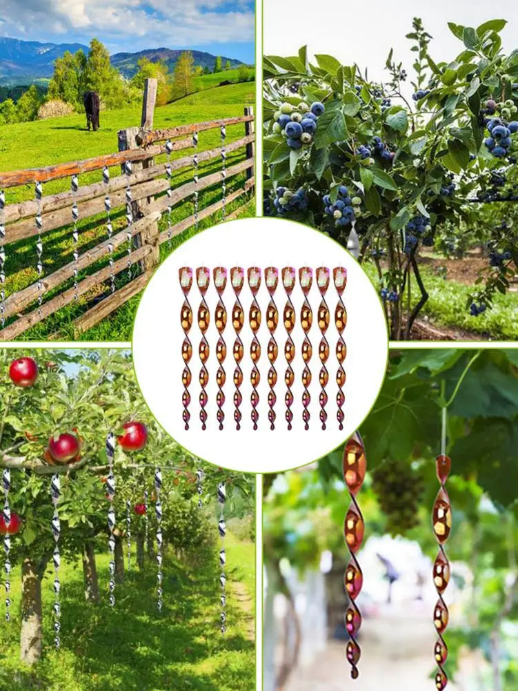 

1PCS Bird Repeller Rotating Bird Insect Sticks Spiral Type Reflective Scare Device Outdoor Hanging Reflective Gardening Tool