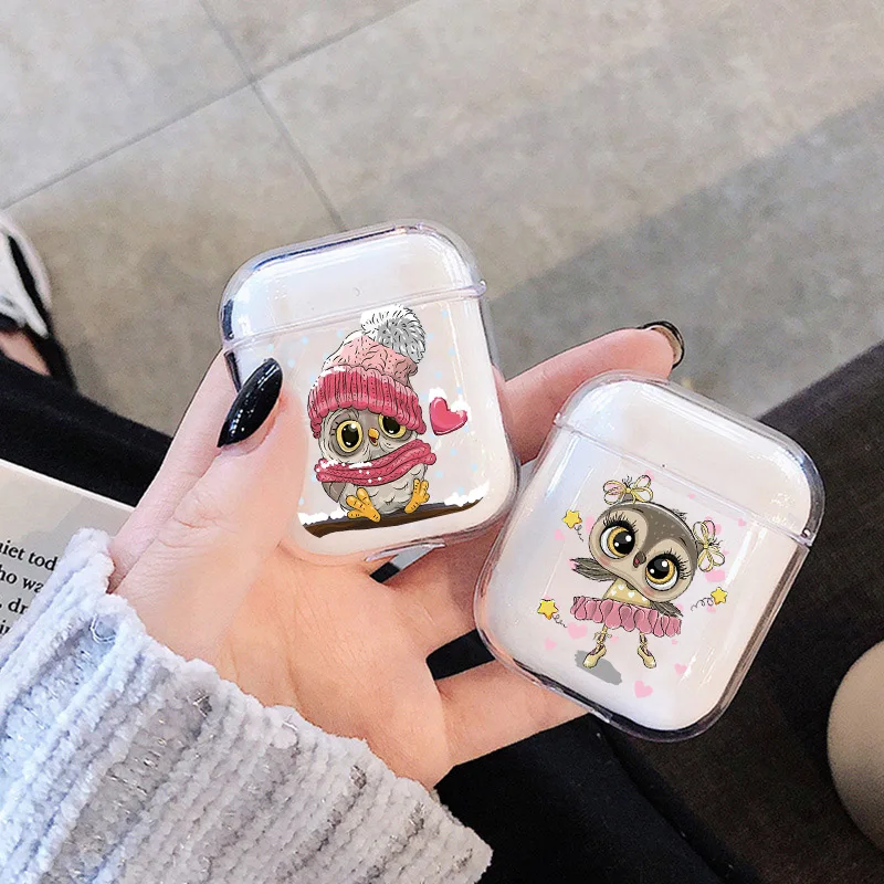 Прозрачные чехлы для наушников Air Pods Pro 2 1 милые животные Сова лиса футляр AirPods