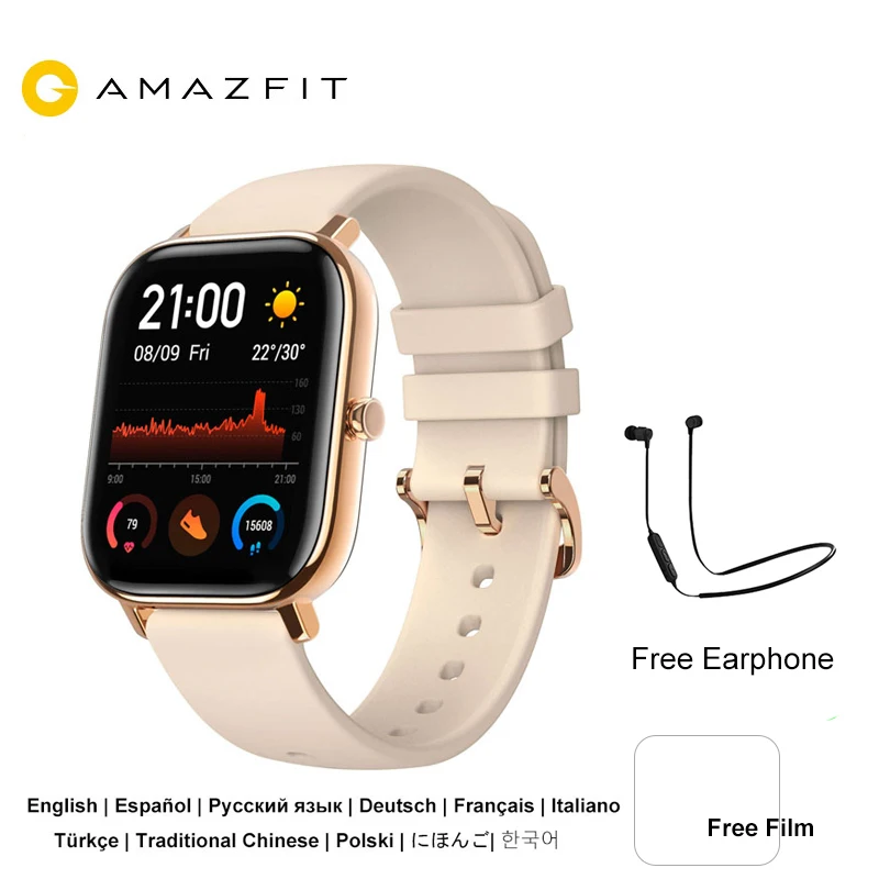 Amazfit GTS умные часы 5ATM водонепроницаемые спортивные для плавания GPS Bluetooth с пульсом