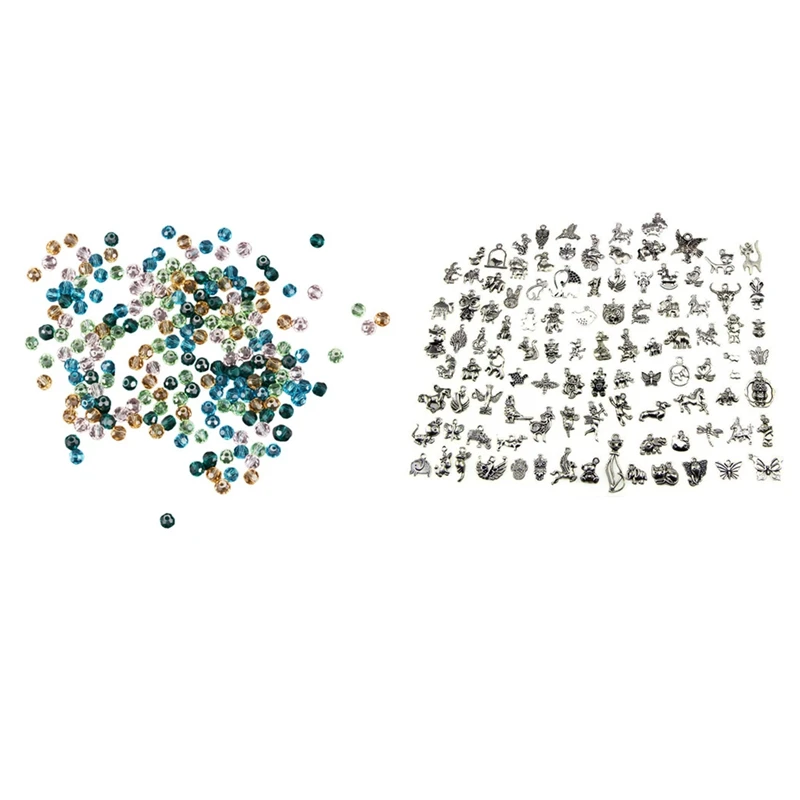 

200 шт., бусины с гранями, 4 мм и 100 шт.