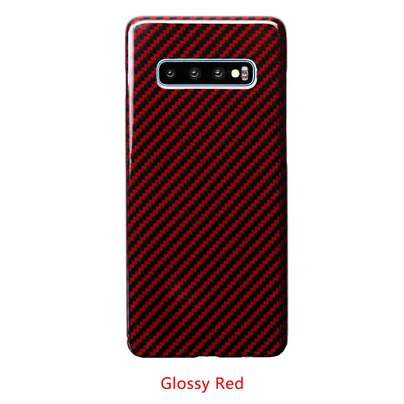 Glossy Red Чехол для samsung S10, роскошный тонкий жесткий чехол из настоящего матового углеродного волокна, противоударный чехол для телефона для samsung S10 Plus, чехол - Цвет: Glossy Red