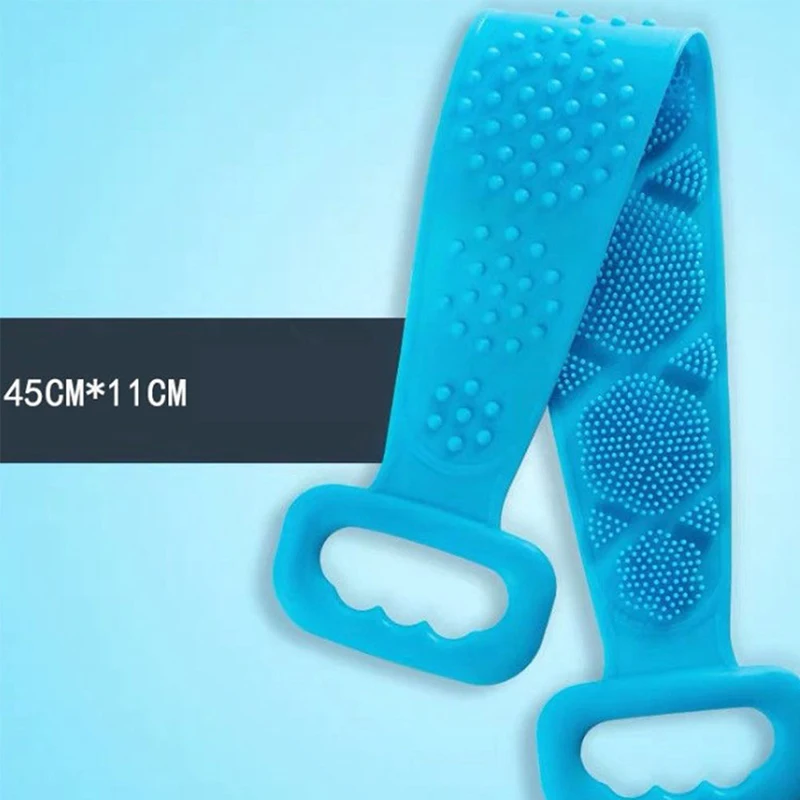 

Back Mud Peeling Massage Shower Extended Scrubber Skin Clean Shower Brushes Blue Silicone Brushes Bath Towels