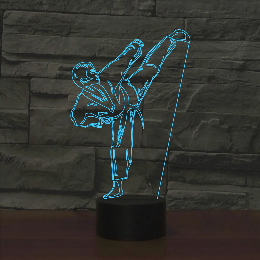 3D LED Night Light Remote Touch Table Desk Lamp Taekwondo Boys Gift Home Bedroom Decoration | Лампы и освещение