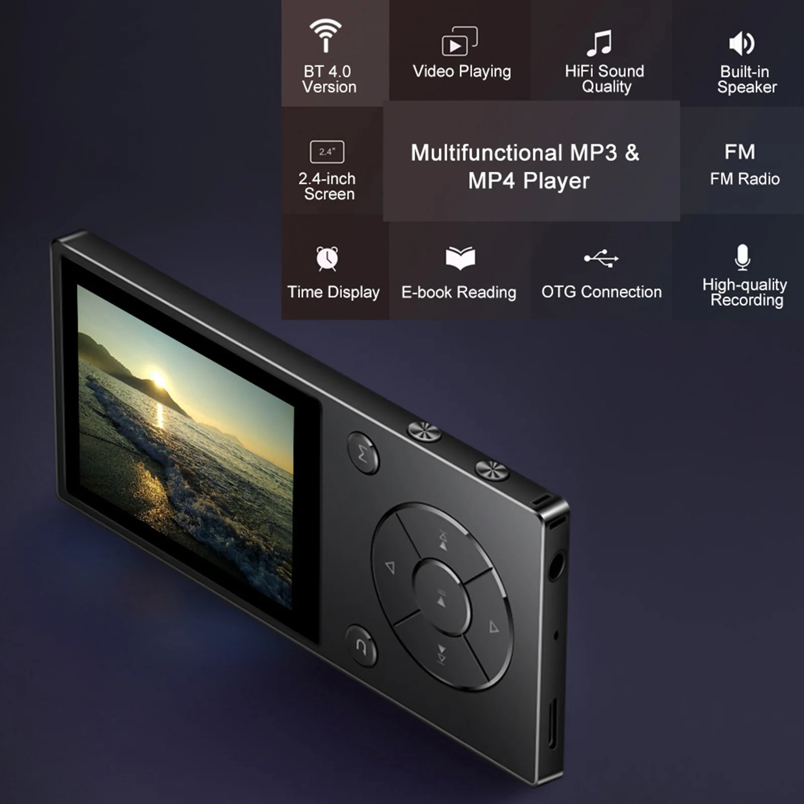 Новый металлический D11 Bluetooth MP3 MP4 плеер 2 4 дюймов TFT HD экран 8 Гб HiFi музыкальный с FM