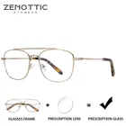 ZENOTTIC сплава рецепта прогрессивные Для мужчин Бизнес Стиль очки для пилотов, оптический фотохромные анти голубой светильник очки