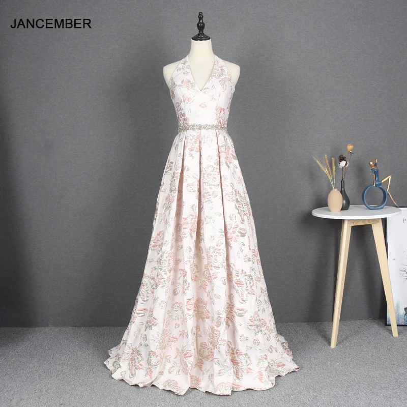 

YY251 JANCEMB Pink Flower Slim-fit Slimming Evening Dress Elegant Graceful Backless Host Annual Meeting Photography Evening Gown