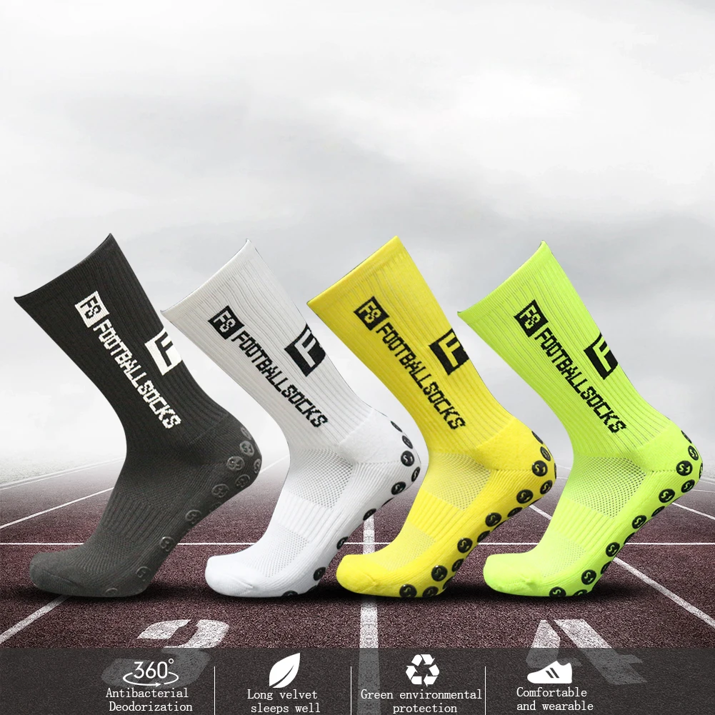 

Unisex Round Silicone Suction Cup Gripper Non Slip Football Socks Sports Stockings Professional Competition Training Soccer Sock