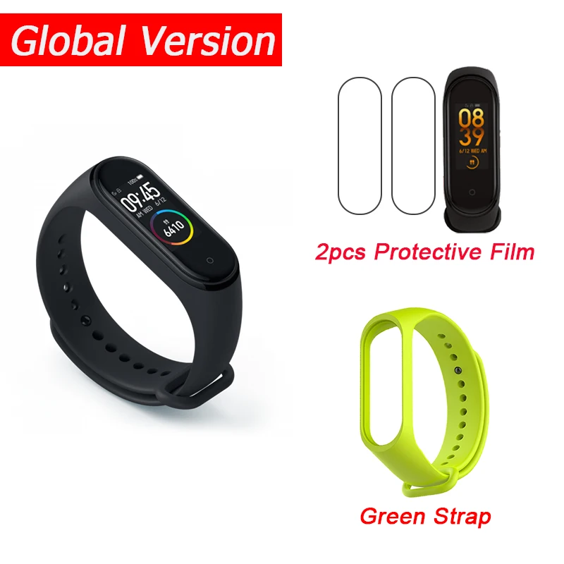 Global Add Green Xiaomi mi-браслет 4 Smart mi Band 4 0,9" AMOLED экран водонепроницаемый пульсометр фитнес 135 мАч 20 Bluetooth 5,0 50 атм - Цвет: Global Add Green