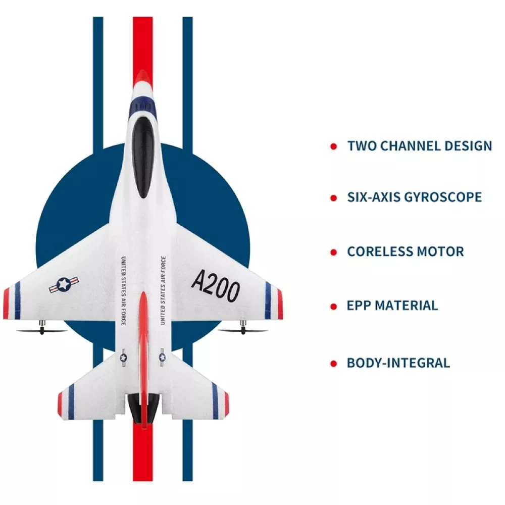 Новинка WLtoys A200 (F-16B) 3CH Rc самолет 2 4G дистанционное управление фиксированное крыло