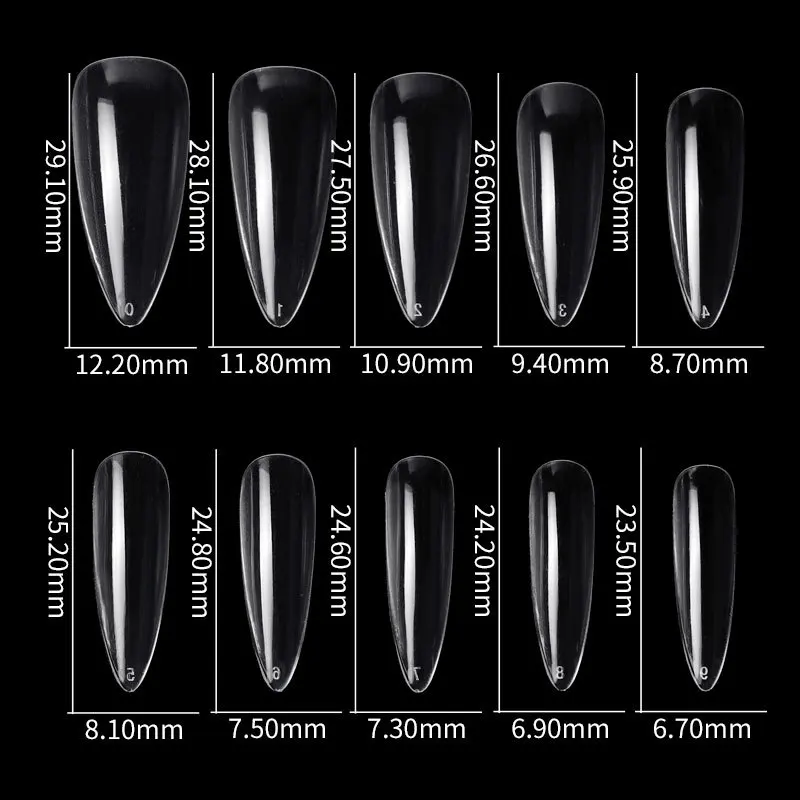 

500pcs/Bag Nail Art Tips Transparent/Natural Ballerina False Coffin Nails Art Tips Flat Shape Full Cover Manicure Fake Nail Tips