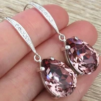 romantic and lovely pink female wedding bride love earring