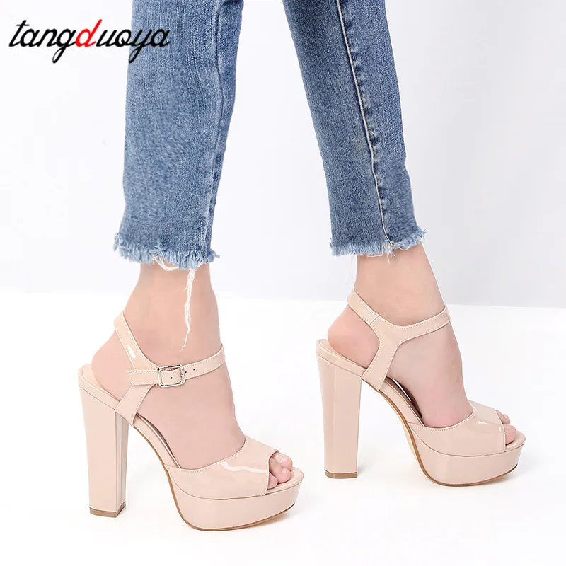 Сандалии женские на платформе и высоком каблуке Босоножки с открытым носком