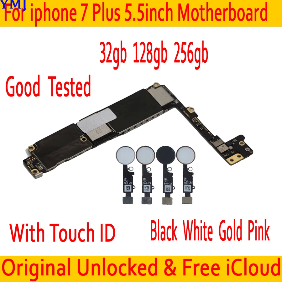 Бесплатный iCloud для iphone 7 Plus 5,5 дюймов материнская плата с Touch ID/без Touch ID, оригинальная разблокированная материнская плата для iphone 7 Plus