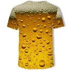 Популярная летняя привлекательная футболка, футболка с пивом, забавная мягкая удобная, футболка с 3D принтом, большие футболки, футболки