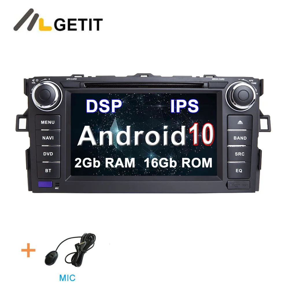 Android 10,0 Автомобильный DVD радио плеер стерео Gps для Toyota Auris(2008-2012) автомобильная навигация - Цвет: 2G-RAM 16G-ROM DSP