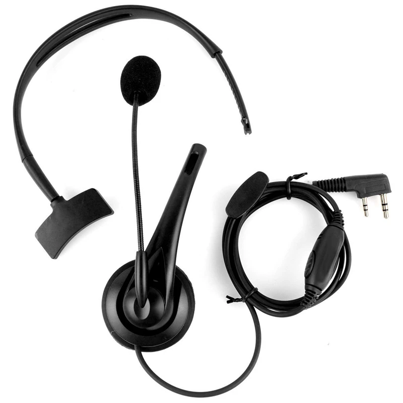 2-контактный микрофон Ptt гарнитура наушники для Kenwood Baofeng Uv5R 888S радио | Электроника