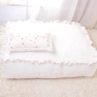 White fleece pet thick mat dog's mattress French bulldog rest blanket
