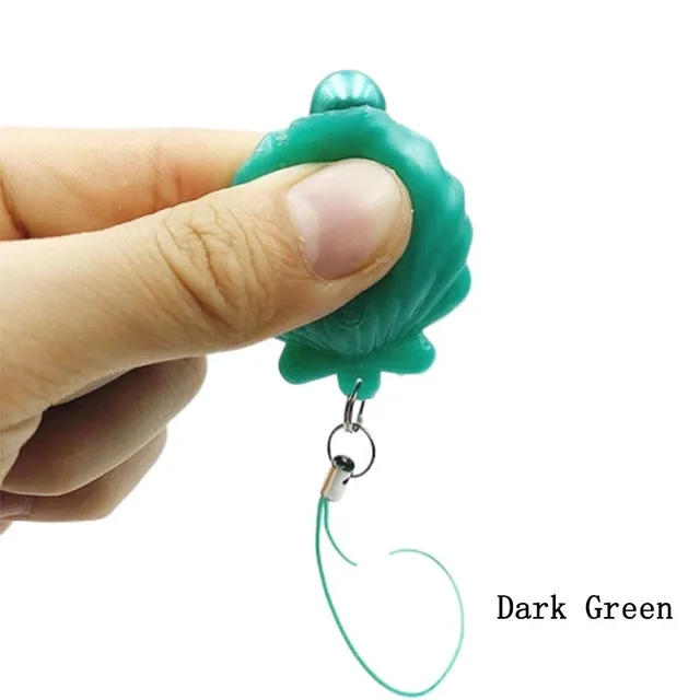 Dark Green Мягкое бесконечное сжимающее антистресс в виде ракушки игрушка Экспрессия брелок Подвеска орнамент снятие стресса декомпрессия игрушки антистресс - Цвет: Dark Green