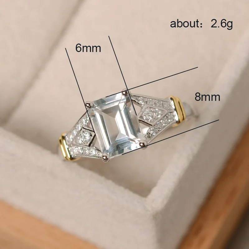 Visisap ярко синего цвета из камней правильной геометрической формы кольца для