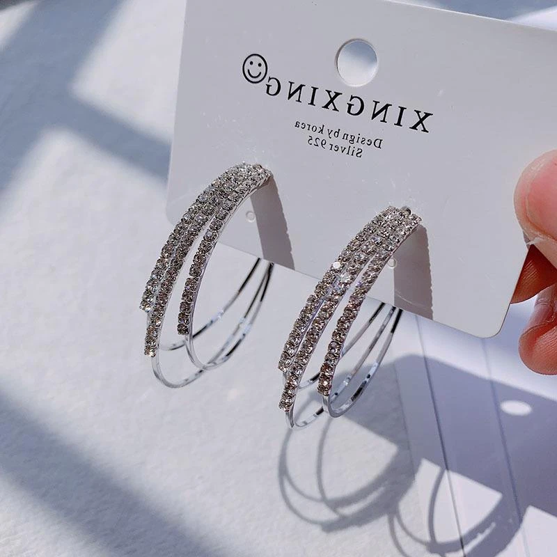 Style8 Silver Модные геометрические серьги с кристаллами для женщин, трендовые квадратные круглые Висячие серьги, золотые серебряные Серьги Brincos Boho Jewlery - Окраска металла: Style8 Silver