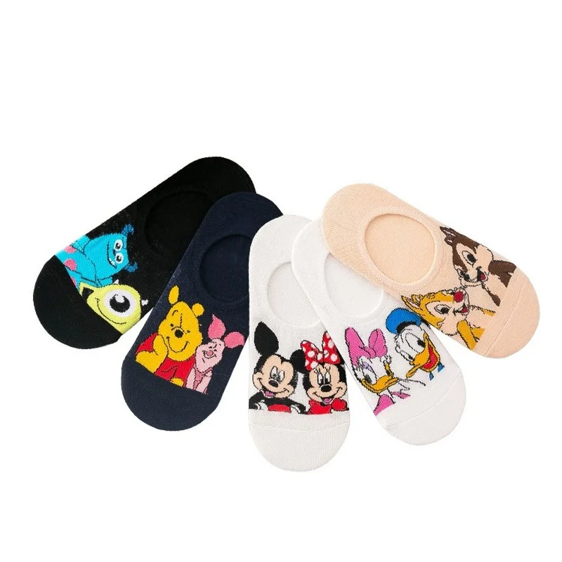 

1 pair Disney Anime figure Summer thin Donald Duck Mickey Minnie mouse sock Cartoon casual xxx boy and girls Princess socks min