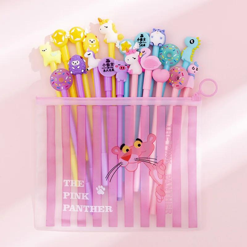 

Набор ручек с зондом и леопардовым принтом, набор гелевых ручек с чехлом для студентов, черные принадлежности для подписей и подписей, красный карандаш, 20 шт. в случайном порядке