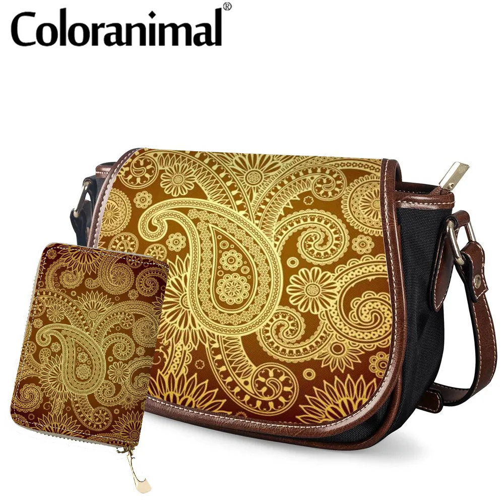 Простые женские маленькие седельные сумки с цветным животным контрастным