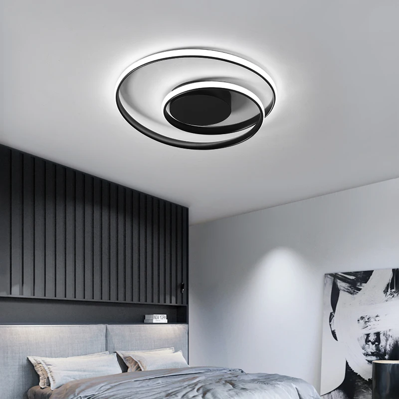 современная светодиодная круглая кольцевая светильник потолочный Золото Белый