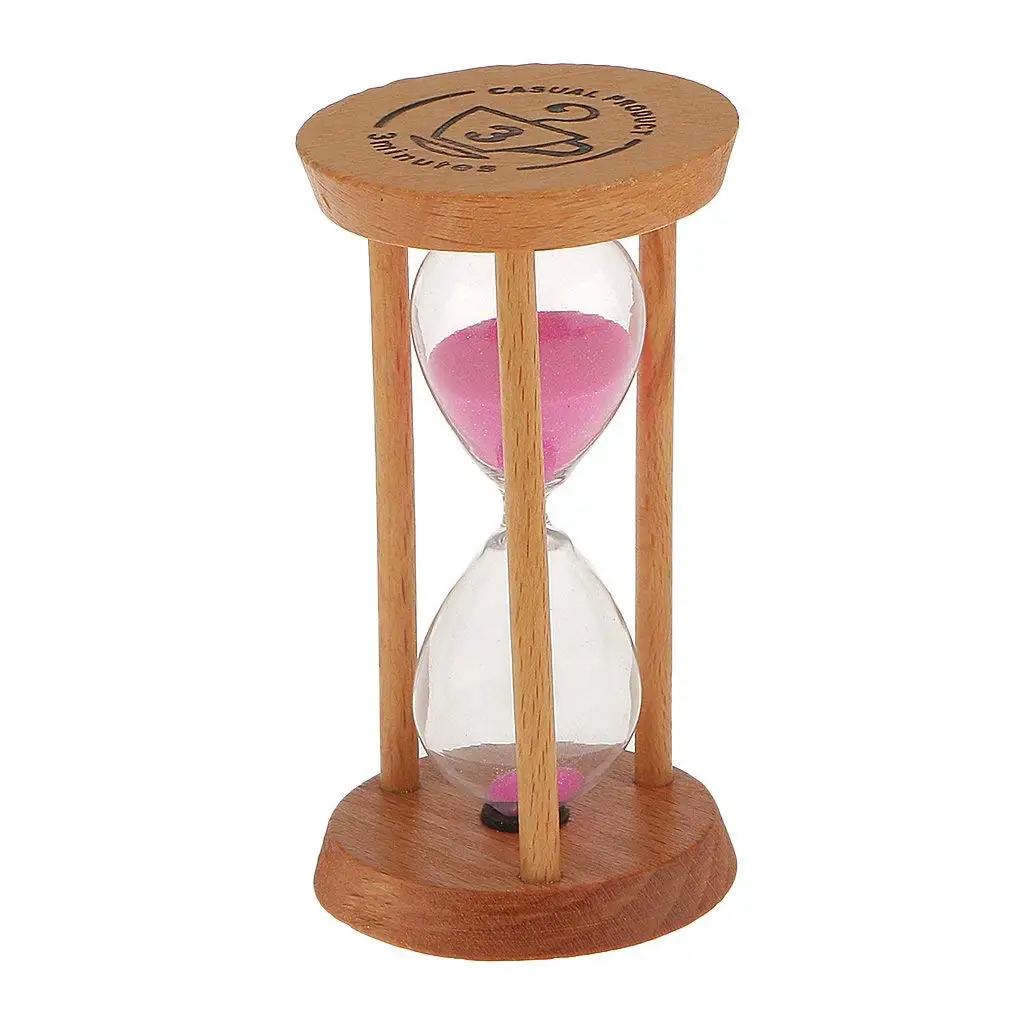 

Hourglass Timer 3 Minutes Round Wooden Sand Glass Time Management Device For Home Kitchen Restaurant Gift Office Desk Decors