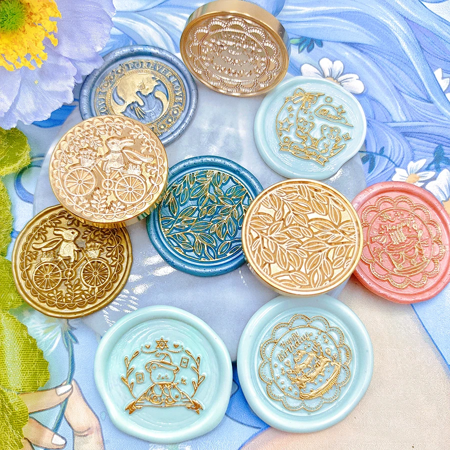 Воск штамп Ретро Кролик езда Близнецы Кот медведь карусель 2 5/3 см милый торт